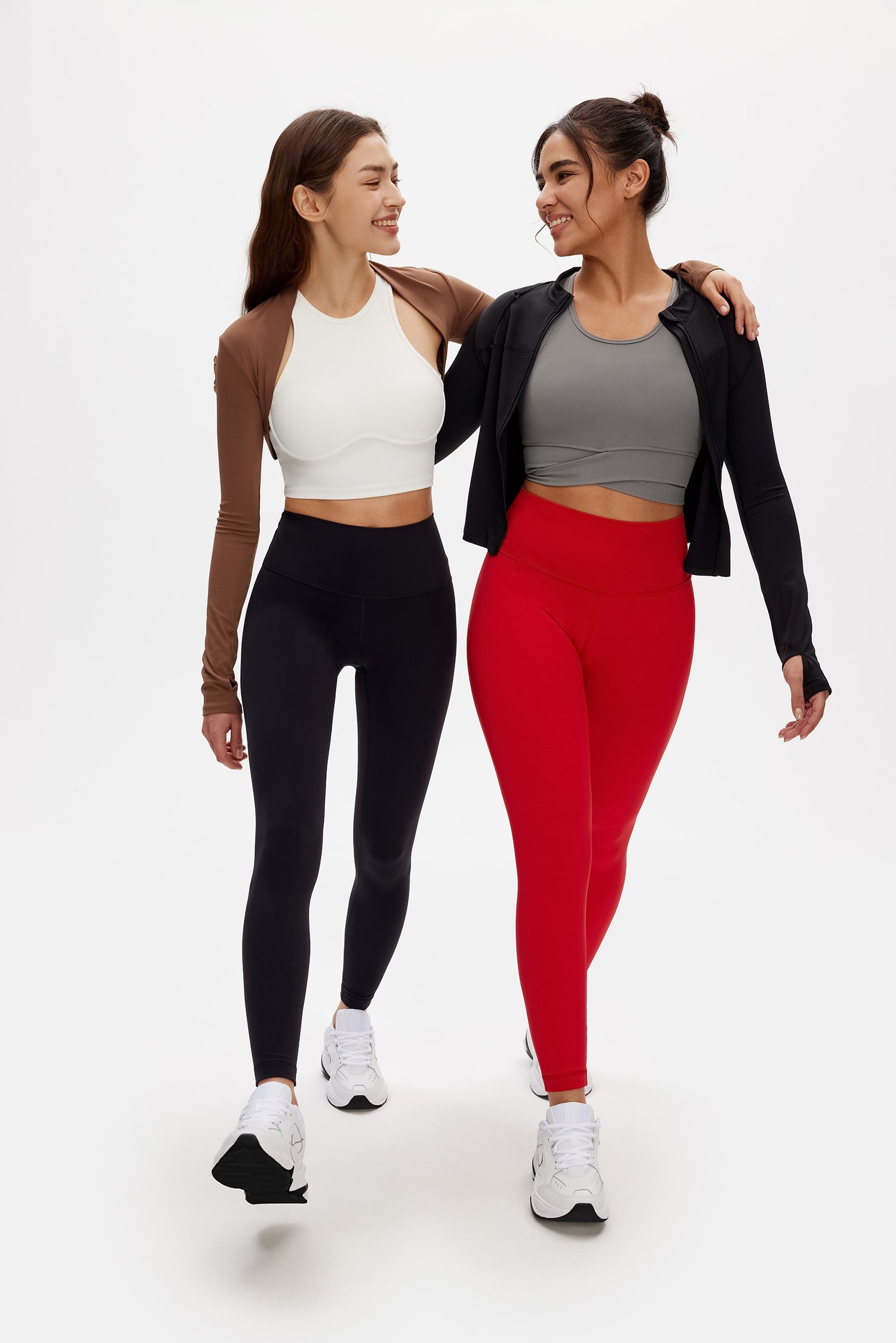 Two models  happpily trying out Nanji collections. 